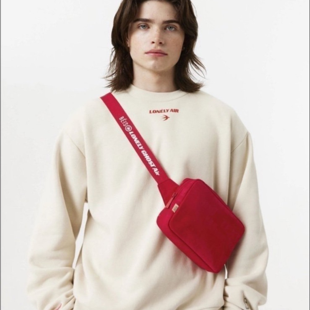 BEIS X LONELY GHOST The red Belt Bag